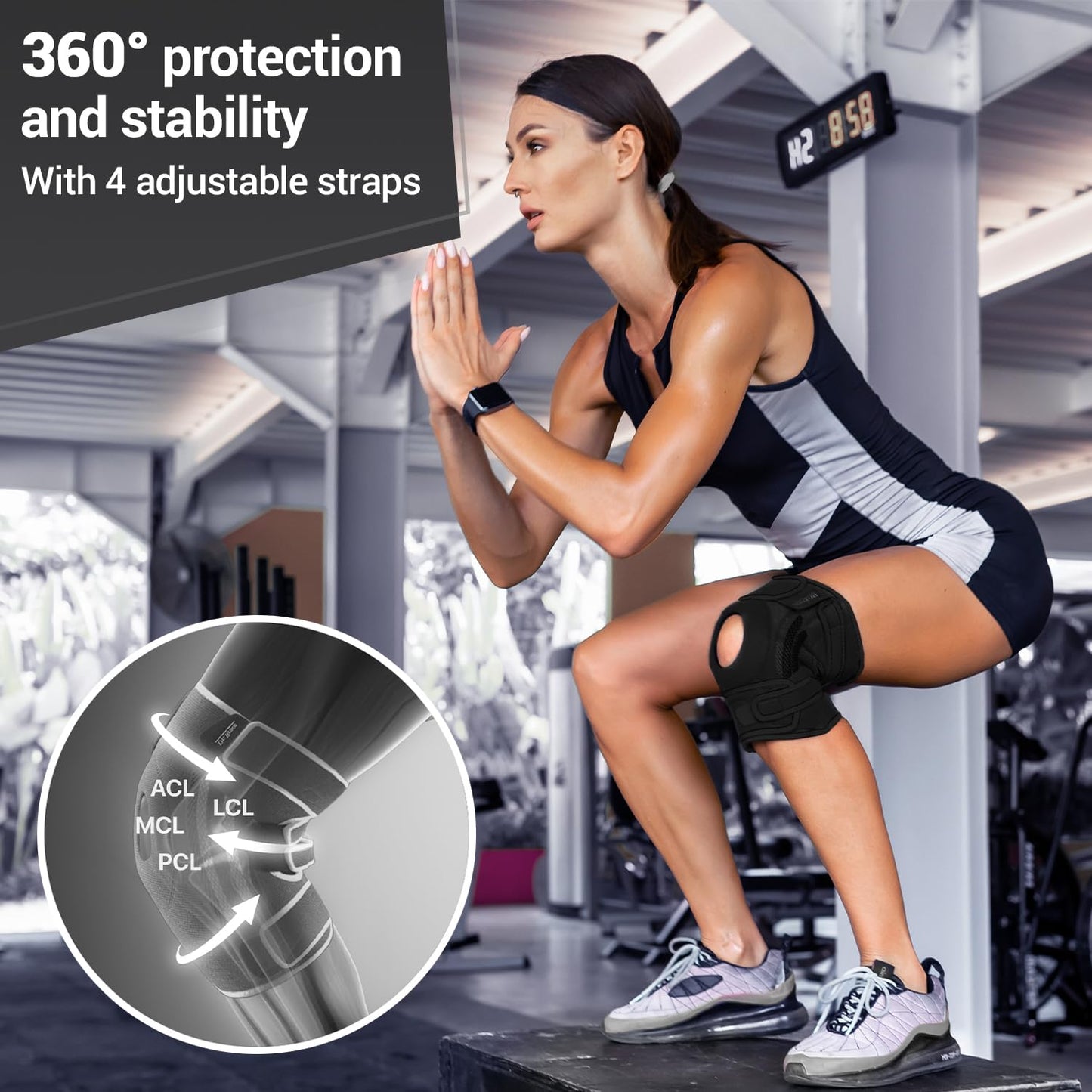 DR. BRACE ELITE Knee Brace with Side Stabilizers & Patella Gel Pads for Maximum Knee Pain Support and fast recovery for men and women-Please Check How To Size Video (Pluto, X-Large)
