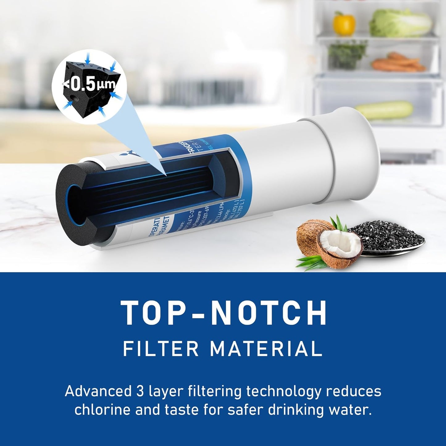 Frigidaire Water Filter Replacement FPPWFU01 - 3 Pack Compatible with PurePour PWF-1