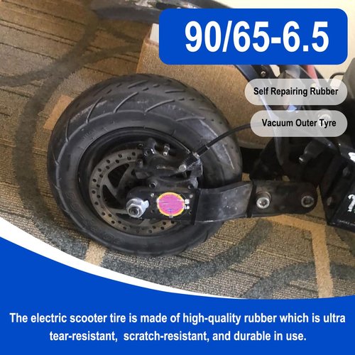 CMIYETO 90/65-6.5 Vacuum Tubeless Tire Self Repair Tyre with Glue 11 Inch Road Tires for E-Scooter Motor Electric Scooter Go karts Dualtron Thunder YUME X11 Zero 11X Kaabo Wolf Warrior Wear Resistant