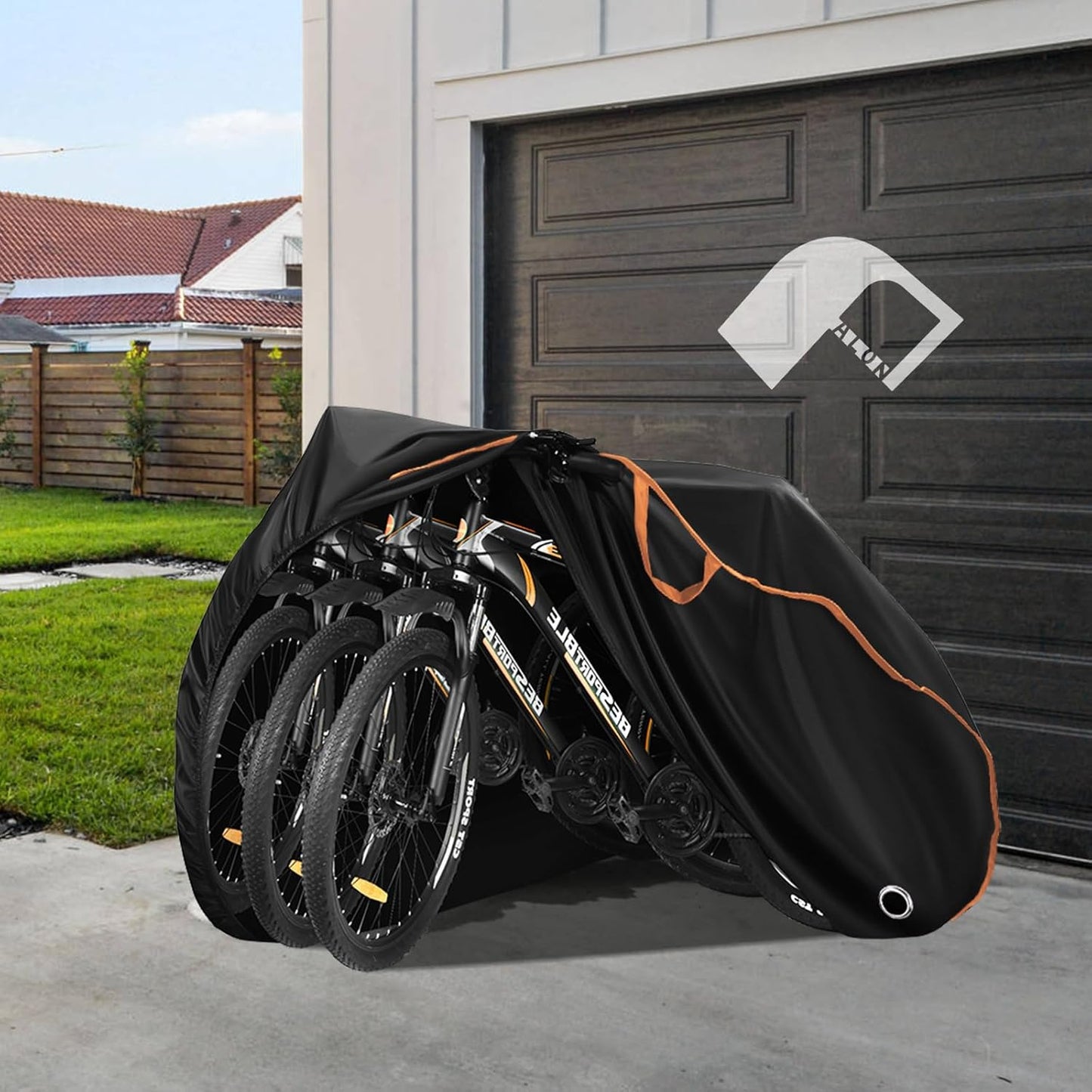 PALON Bicycle Cover - Waterproof Outdoor Storage for 1-3 Bikes | Sun & Wind Protection with Lock Holes