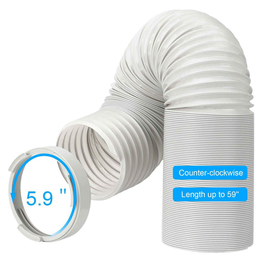 Portable Air Conditioner Hose Kit AC Hose with Adapter 5.9" Dia 59" Length Flexible Exhaust Hose and AC Unit Tube Connector for Portable Air Conditioner Vent