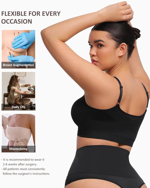 FeelinGirl Zip Front Closure Bra - No Underwire Compression Design | Adjustable Straps for Post Surgery Comfort
