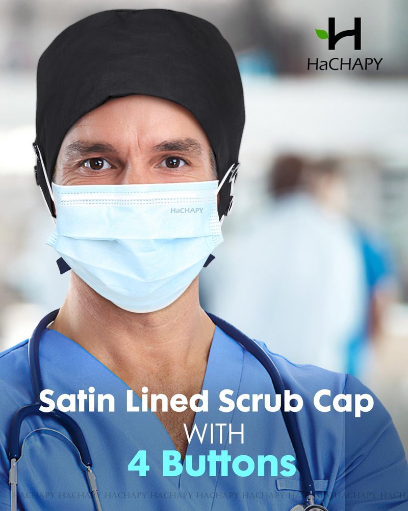 Satin Lined Scrub Cap for Men - Breathable Surgical Cap