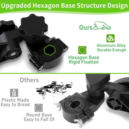 Cartalia Heavy Duty Golf Push Cart Umbrella Holder, Upgraded Aluminium Alloy Base Ultra Windproof, Universal Umbrella Stand for Electric Lawn Mower, Stroller, Wheelchair, Mobility Scooter, Beach Chair
