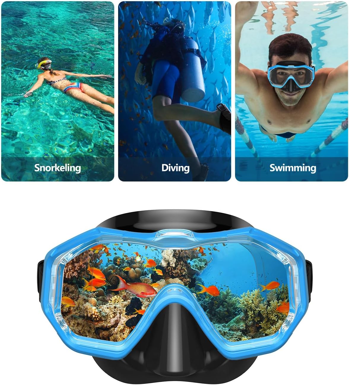 WSTOO Swim Goggles - Anti-Fog Mask with Nose Cover for Adults | Youth & Adult Sizes Available
