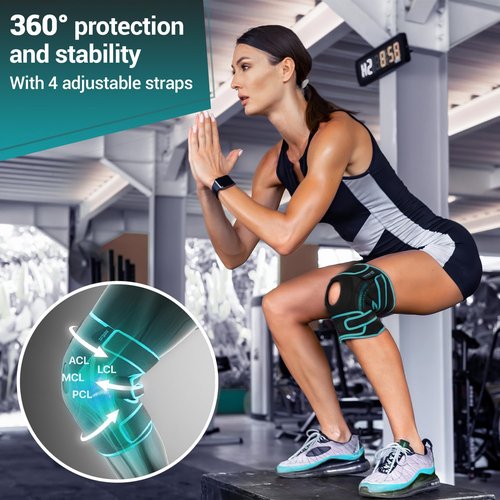 Dr. Brace Elite Knee Brace - Maximum Support with Side Stabilizers & Patella Gel Pads | Medium Earth Color