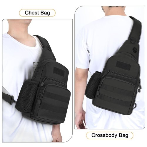 BAIGIO Sling Bag Tactical Military Chest Bag Crossbody Shoulder Bags for Men Women, Cross Body Pack Backpack for Traveling Cycling Sports Climbing Hiking