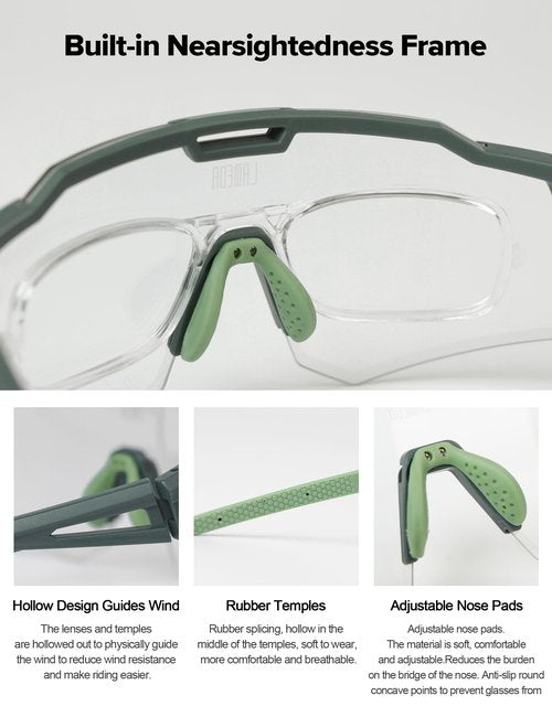 LAMEDA Photochromic anti-fog Sports Sunglasses for Men Women, UV 400 Protection Cycling Glasses Sunglasses for Biking Running