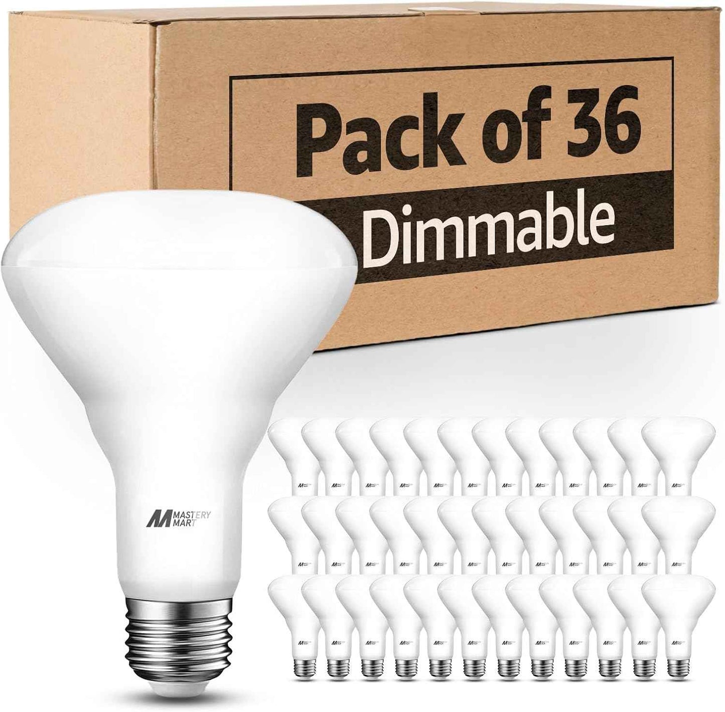 BR30 LED Bulbs 36-Pack - 65W Equivalent, 5000K Daylight, Dimmable, Flicker-Free, Energy Efficient E26 Base