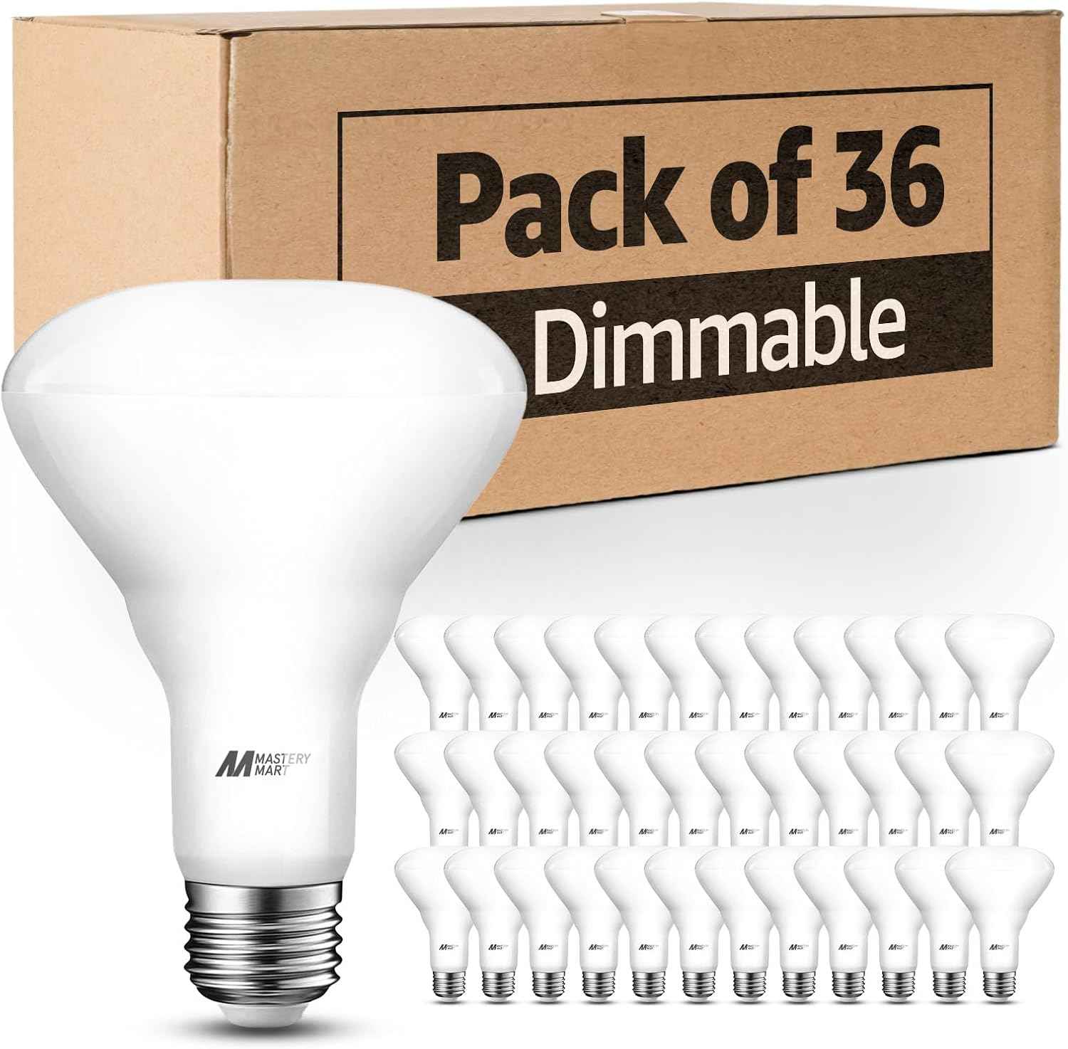 BR30 LED Bulbs 36-Pack - 65W Equivalent, 5000K Daylight, Dimmable, Flicker-Free, Energy Efficient E26 Base