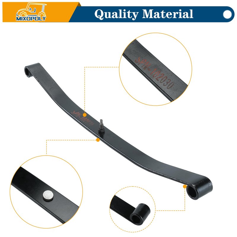 Mixopoly Golf Cart Front Leaf Spring Kit for Club Car Precedent 2004-2008 and Club Car DS 1981-up, One-Leaf Heavy Duty Leaf Spring, Replace OEM 1012030 1012322 1013867 1015108 103628701