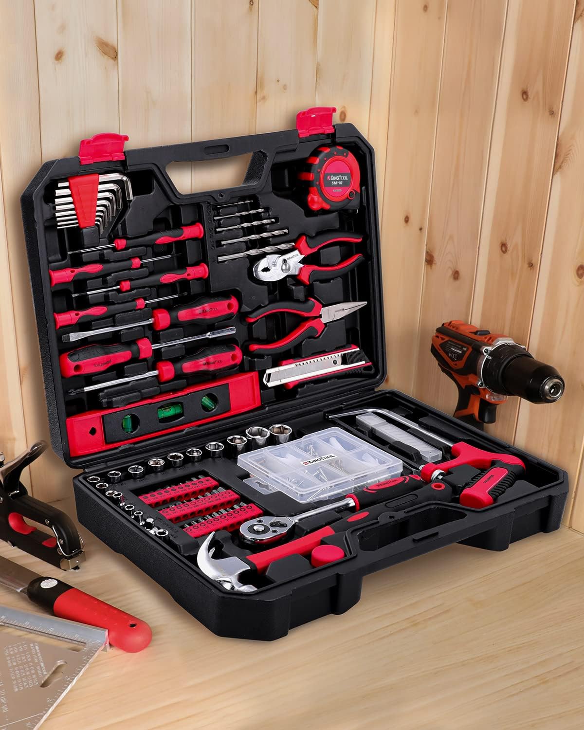 149-Piece KingTool Home Repair Tool Kit - Complete Mechanic Set with Toolbox for Home, Office & College