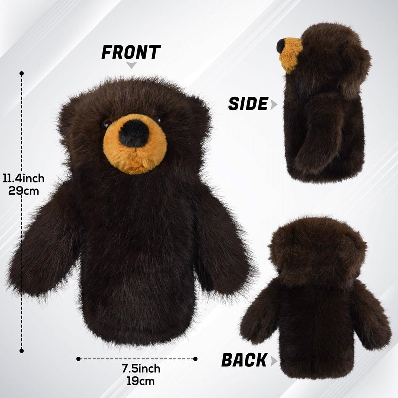 RVRAYS Animal Zoo Golf Driver Headcover Premium Plush Novelty Driver Headcovers Funny Golf Club Covers Protection Men's Golf Gear Driver Headcover for Men and Women Brown Bear