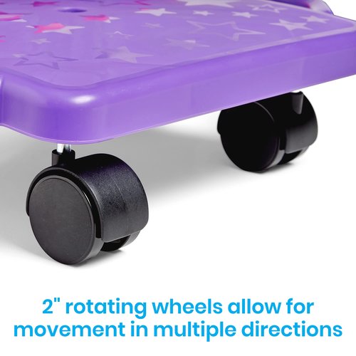hand2mind Purple Indoor Scooter Board with Handles, Sit Down Floor Scooter, Gym Activities for Kids, Indoor Sport Recess Games, Physical Education Equipment, Gross Motor Toys