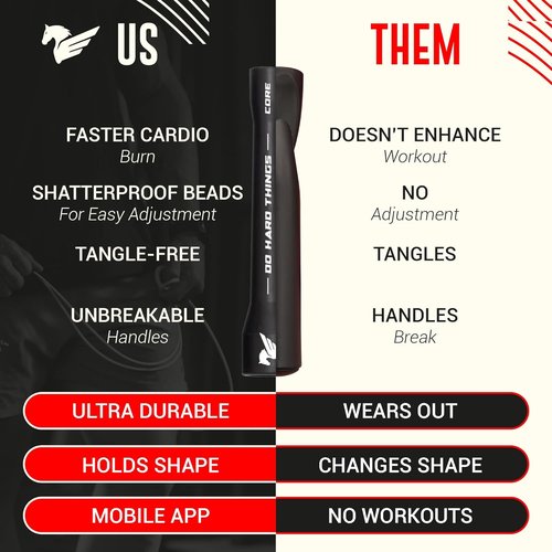 Elite Jumps Beaded Jump Rope - Crossover Design for Enhanced Exercise | 1” Segmented Ropes