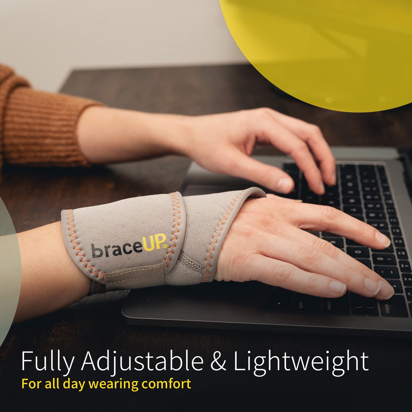 BraceUP Adjustable 2 Wrist Wraps for Men and Women - Workouts Wrist Band, Carpal Tunnel Compression Wrist Brace, Tendonitis Wrist Splint, One Size Adjustable (pack of 2)