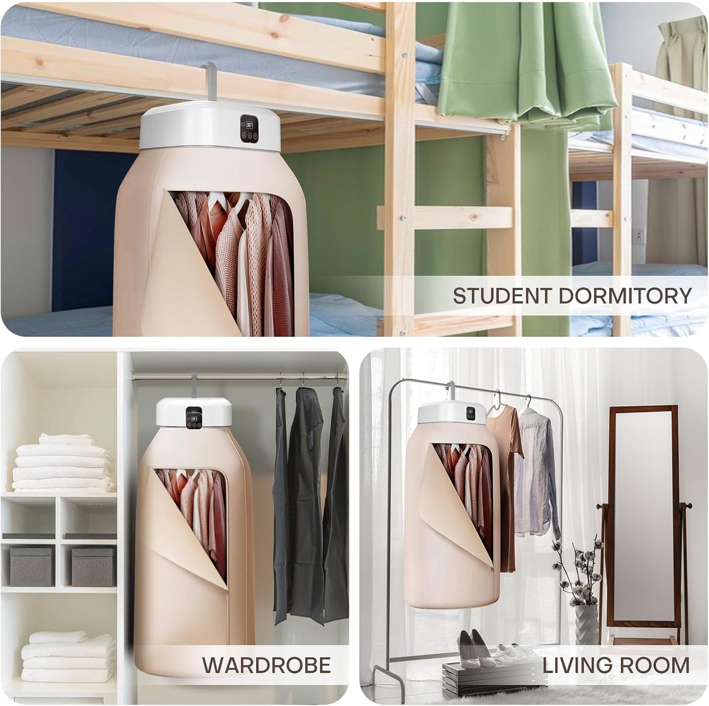 Portable Mini Clothes Dryer with Remote Control - Compact Electric Drying Machine for Travel & Home