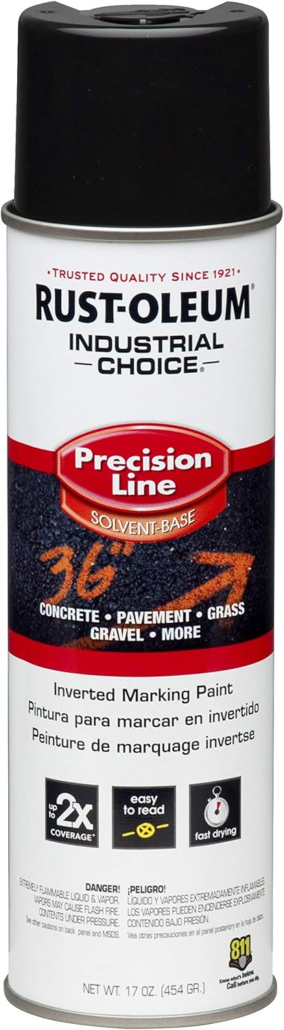 Fluorescent Orange Marking Spray Paint - Rust-Oleum 12 Pack, 17 Oz Inverted Solvent-Based