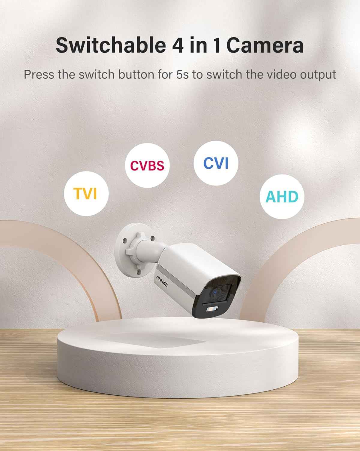 ANNKE 3K Security Bullet Camera with Full Color Night Vision & Built-in Mic - IP67 Weatherproof CCTV Camera