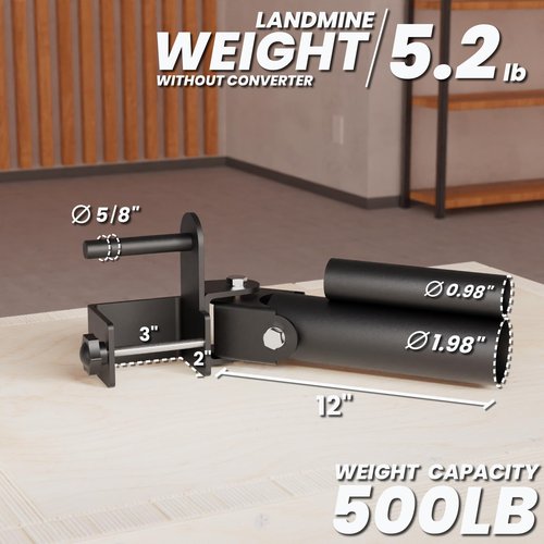 Synergee Landmine Attachment for 2x3 Power Racks with 5/8" Holes. Rack-Mounted Landmine Trainer for Rows, Presses, Twists & Core Strength. Compatible with 1" & 2" Barbells.