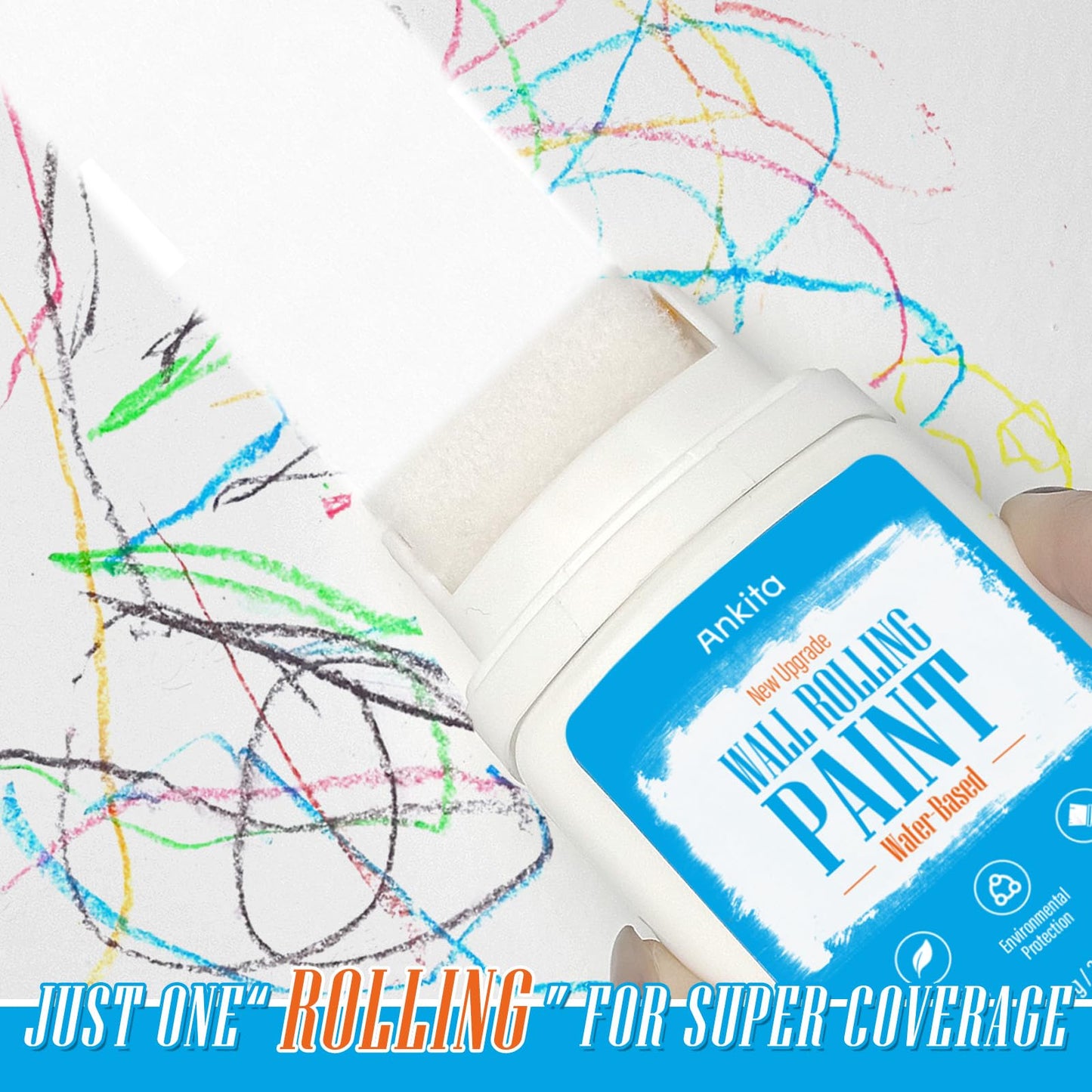 White Paint for Wall, Fast-Drying Wall Paint Touch up for Interior & Exterior wall, Water Based & Low Odor Kit with Roller Brush, for Ceiling, Wood, Metal, Low VOC, 3.5oz