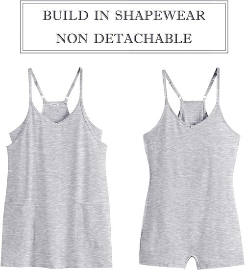 ANRABESS Athletic Dress - Summer Tennis Mini Romper with Built-In Shorts for Active Travel & Workouts