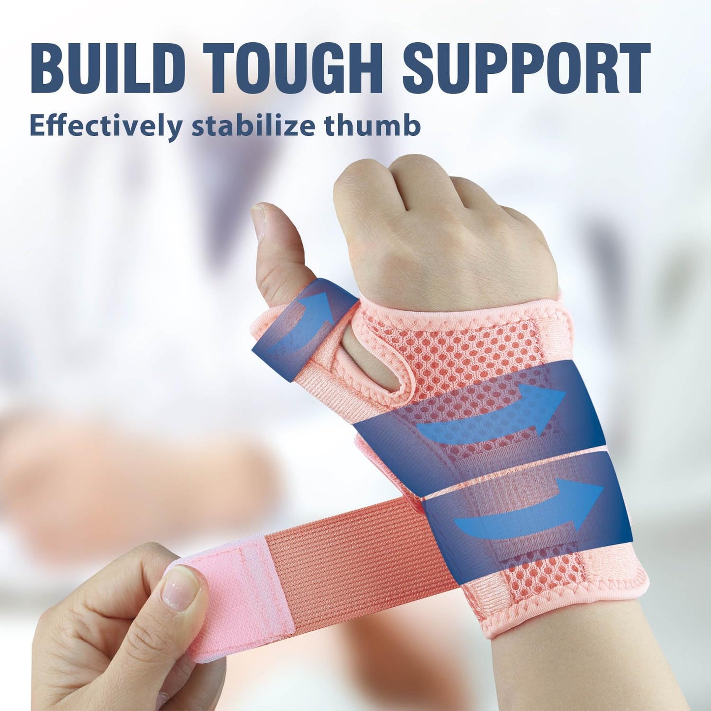Tianhengyi Thumb Brace, Thumb Spica Splint for Right Hand or Left Hand for Arthritis Pain & Support, Trigger Thumb Splint and Stabilizer for Carpal Tunnel Pain Relief, Tendonitis, Sprain, Pink