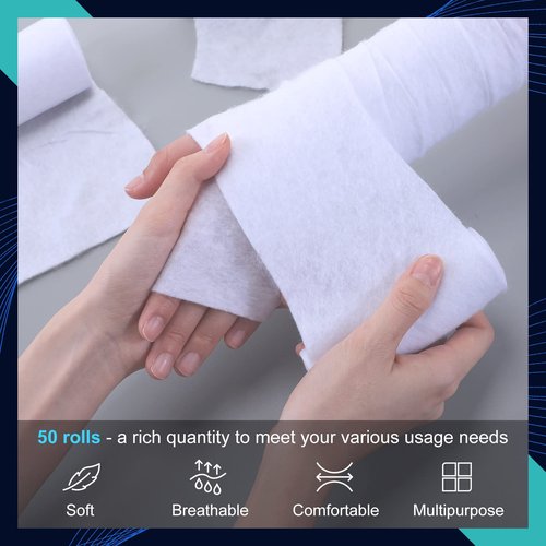 Amyhill 50 Rolls 4" x 8.9ft Gauze Bandage Rolls Cast Padding Gauze Bandage Wrap Plaster Cloth Undercast Padding for Protecting The Skin, Splints, Wound Care, Mask Making, DIY Crafts