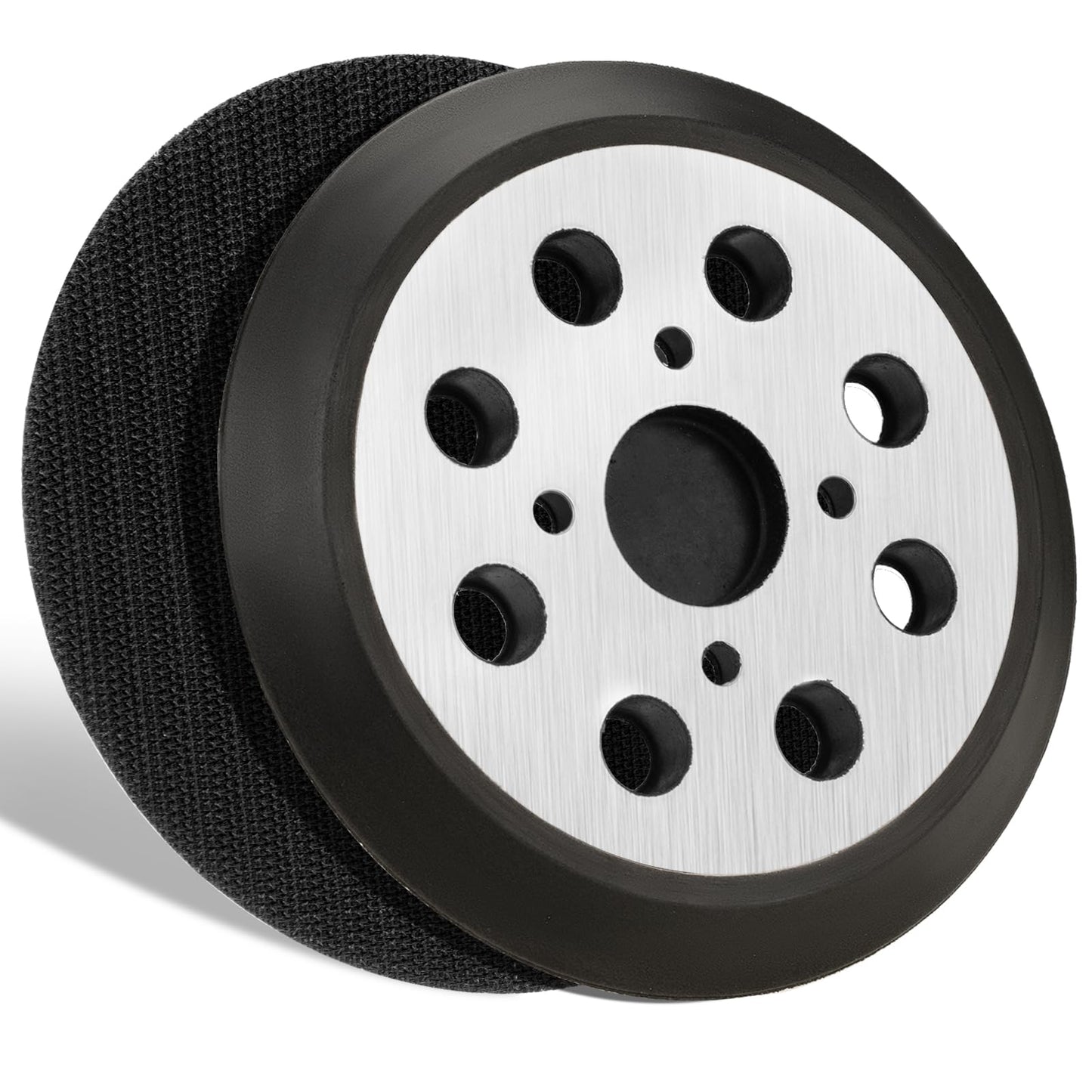 Gnellkoor 2 Pack 5 in 8 Hole Hook & Loop Orbital Sander Metal Pad Compatible with SKIL SR211601 SR6604B-10 SR660302 SR660302 Random Orbital Sander Replacement Part