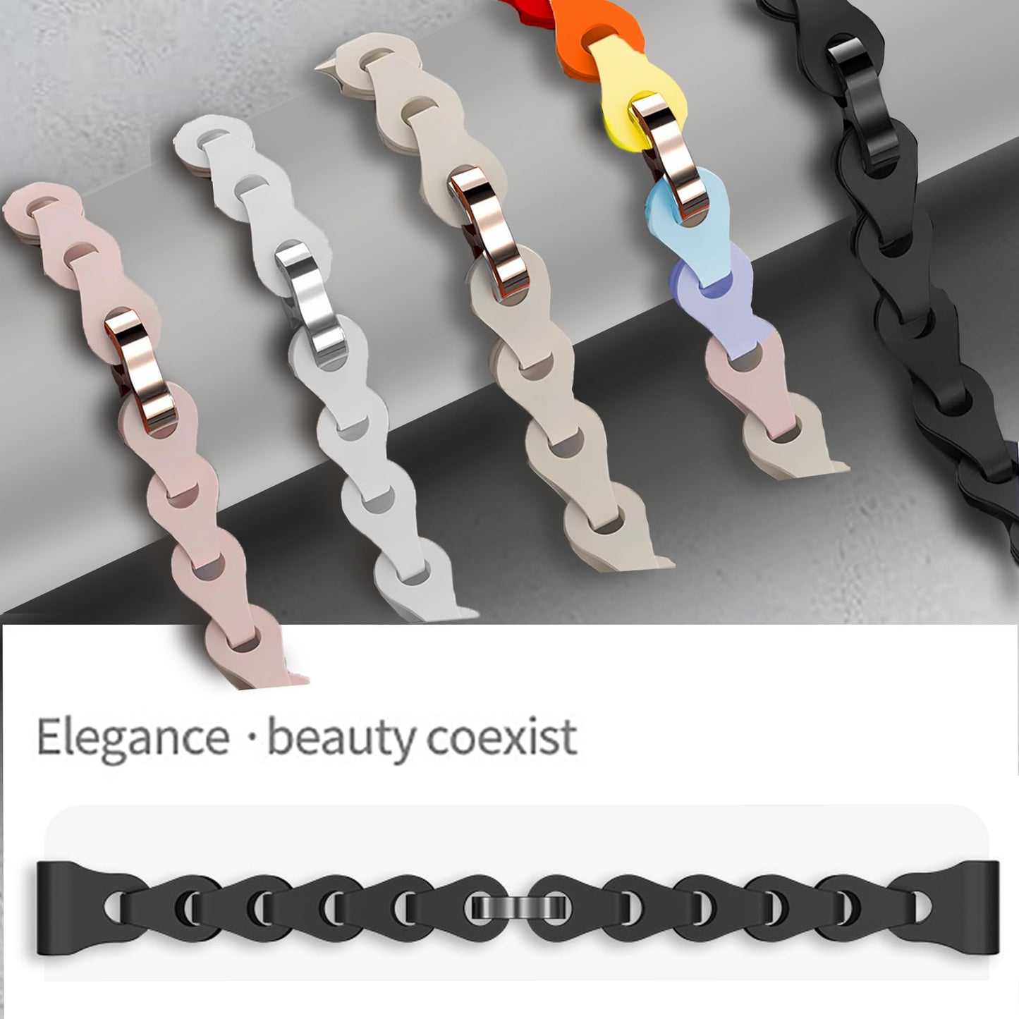 Lamshaw 22mm Elastic Silicone Hollowed Out Replacement Straps Compatible for IDW13, IDW16, IDW17, IDW19, IDW20, IDW21, IDW23, IDW25, IDW26 Watch (22mm size band, Multicolor)