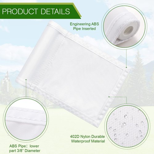 Oudain 6 Pcs Golf Target Flag with Tube Inserted Waterproof Putting Golf Flags 420D Nylon Mini Pin for Yard Indoor Outdoor Backyard Garden Portable, 8 x 6 Inch(White)