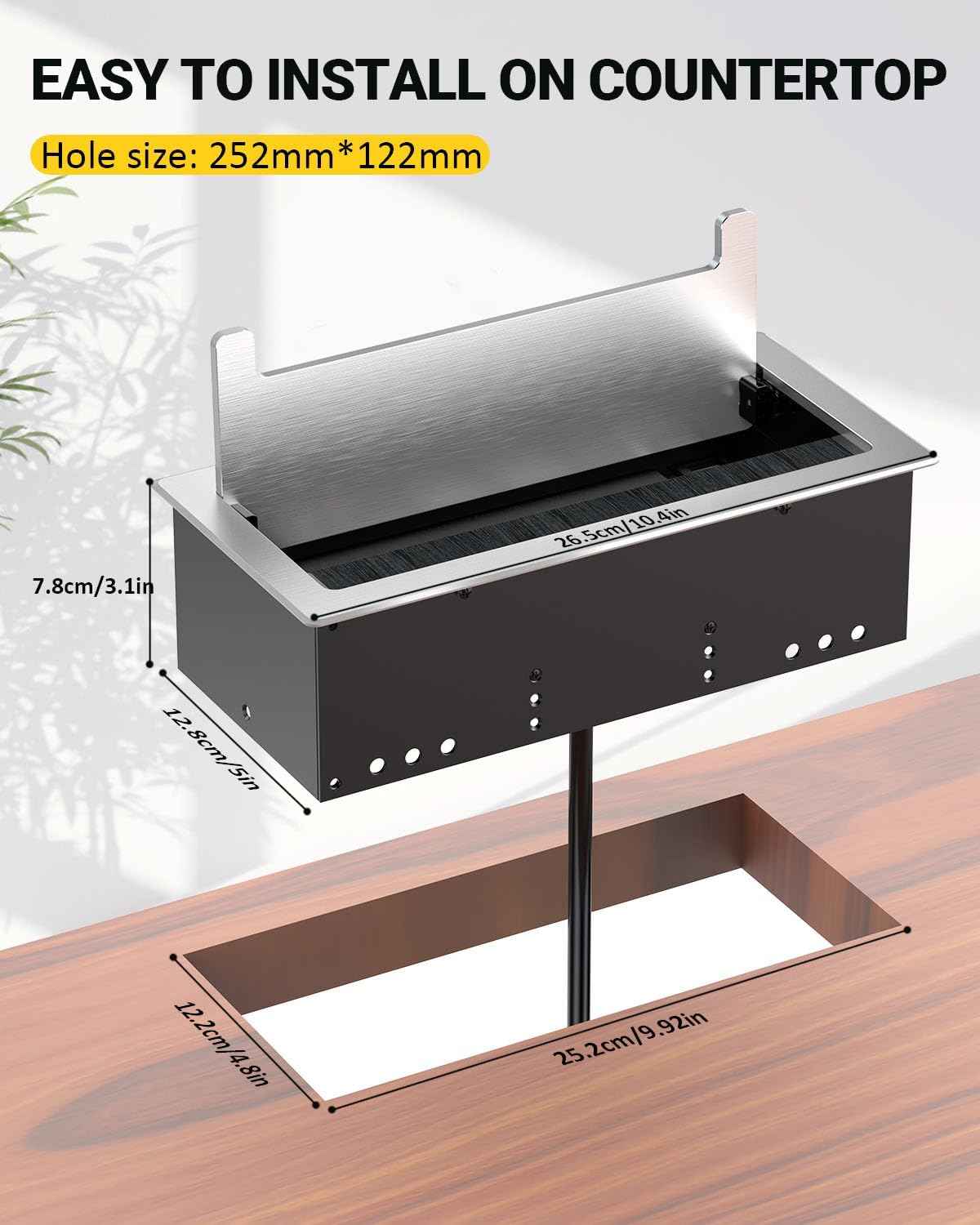 Power Hub Conference Table Connectivity Box - HDMI, USB-C, USB-A & AC Outlets