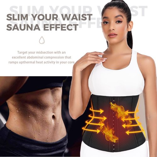 YADIFEN Waist Trainer for Women Lower Belly Fat,Breathable Corset Waist Cincher Workout Body Shaper Latex Girdle 4 Hooks