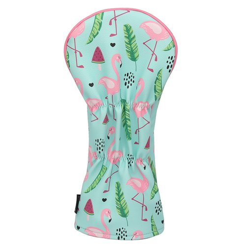 SHABIER Blue&Pink Golf Headcover with Flamingos Design for Golf Club (Driver Headcover)