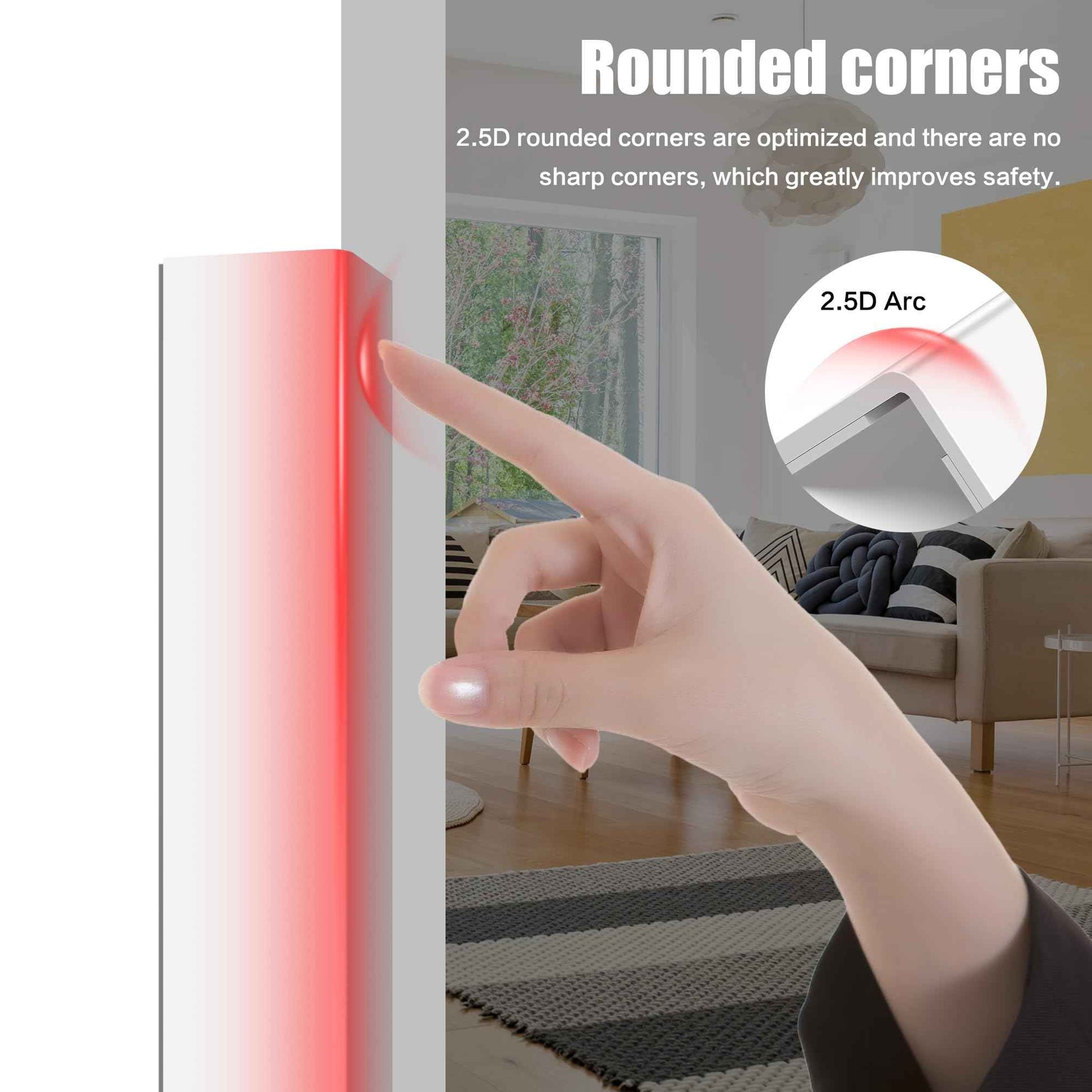 Frychee Wall Corner Protector, Walls Edge Protector,Self-Adhesive Wall Corner Guards,PVC Double Side Edge Protector, Furniture Stairs Guard (2, 2.5x90cm/0.98x35.4in)