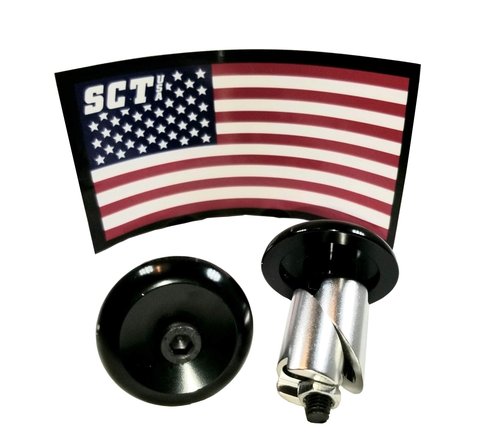 SCT USA Scooter and Bike Aluminum Bar Ends Plugs (Black)