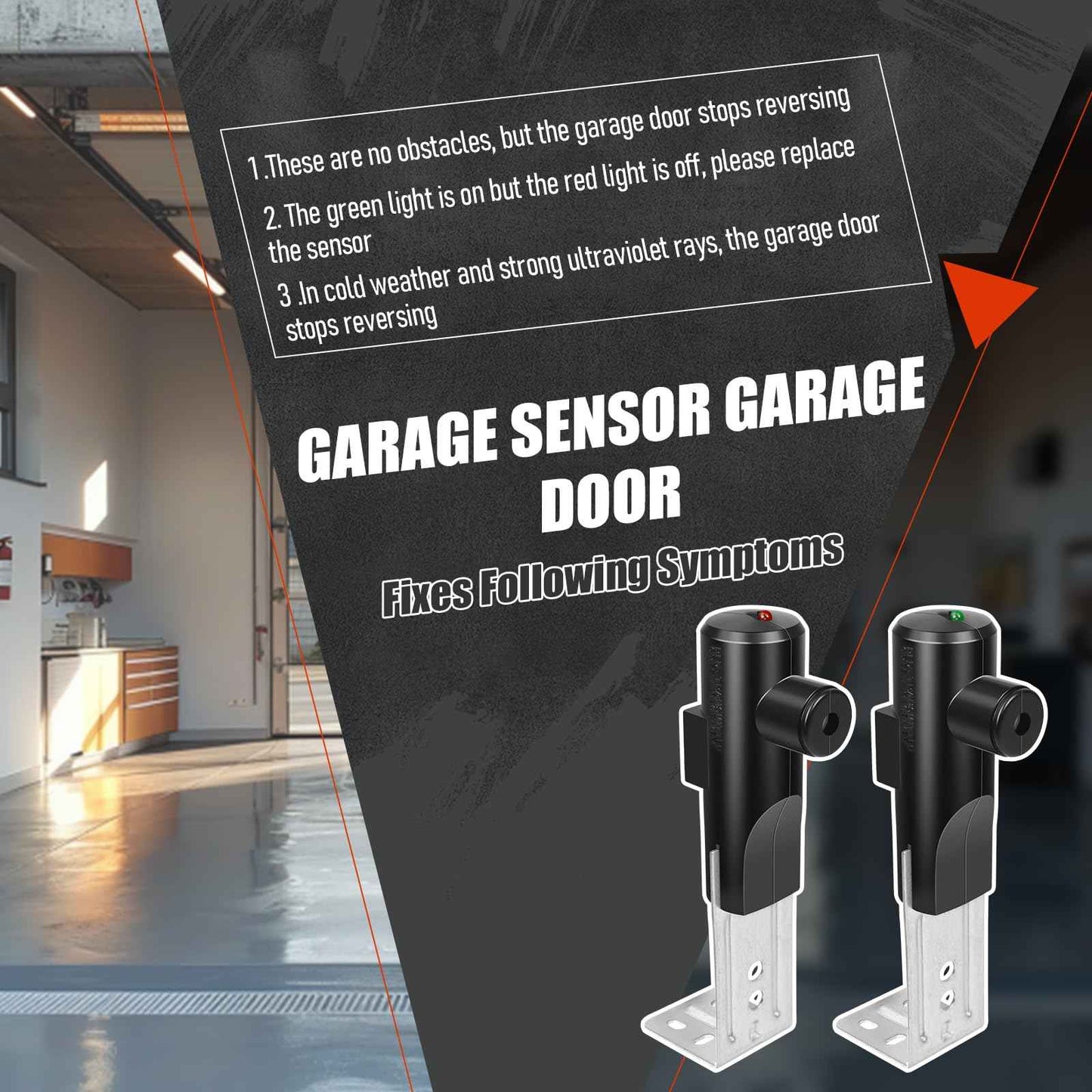 GSTB-R STB-BL Safety Sensors, Compatible with Genie/Overhead Garage Door Openers Made After 1993, Replacement for Genie/Overhead Garage Door Sensors, Item Includes Two Sensors (Receiving&Sending)