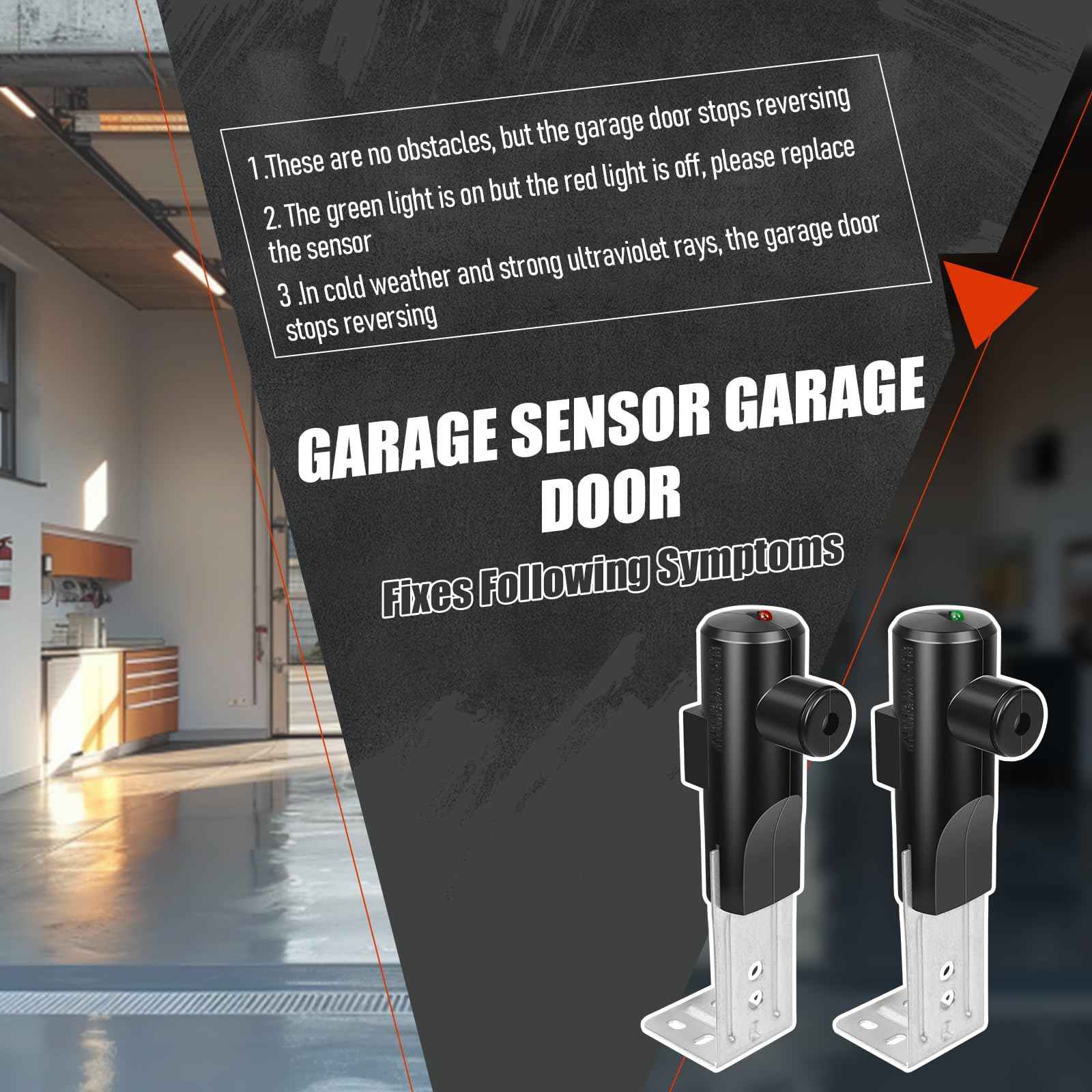 GSTB-R STB-BL Safety Sensors, Compatible with Genie/Overhead Garage Door Openers Made After 1993, Replacement for Genie/Overhead Garage Door Sensors, Item Includes Two Sensors (Receiving&Sending)