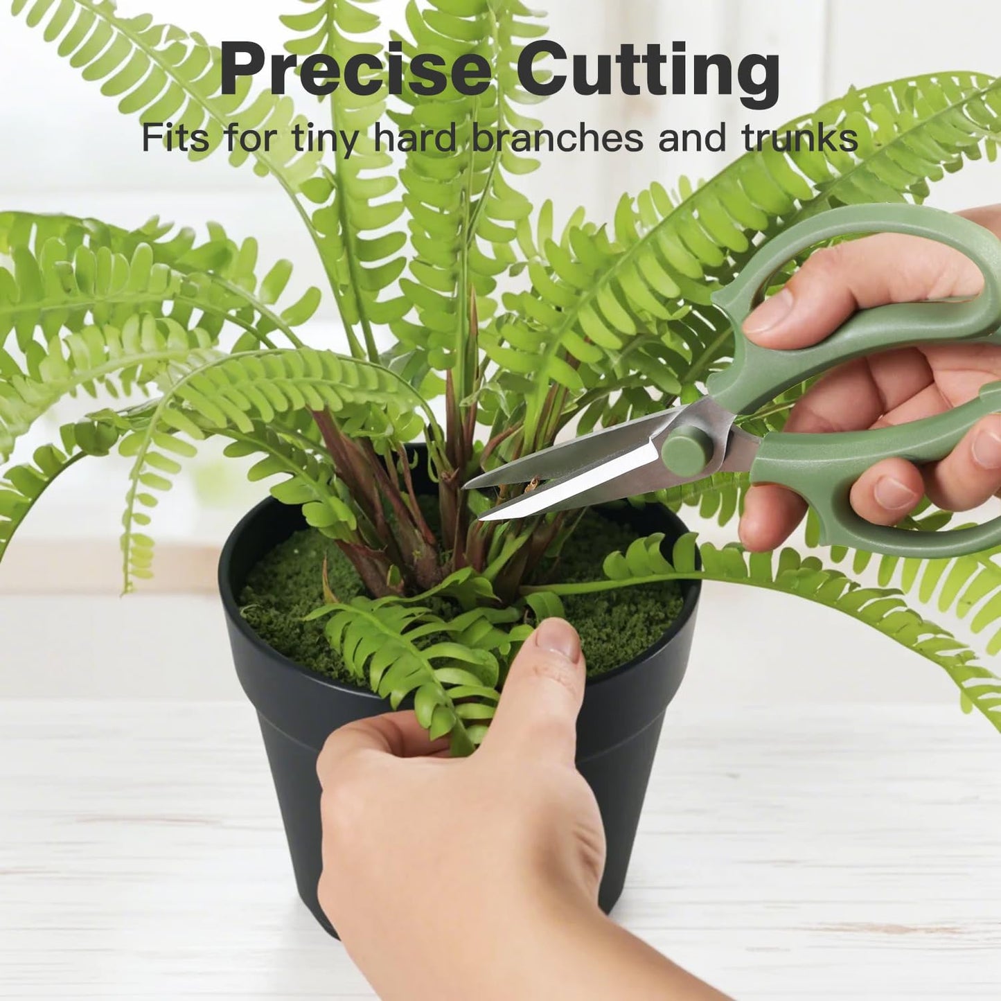 Housolution Flower Scissors, Strong Floral Shears,3PCS Premium Steel Garden Pruning Shears Floral Fruits Leaf Scissors Hand Pruner Snip Trimming Tool for Gardening Flower Arrangement, Green