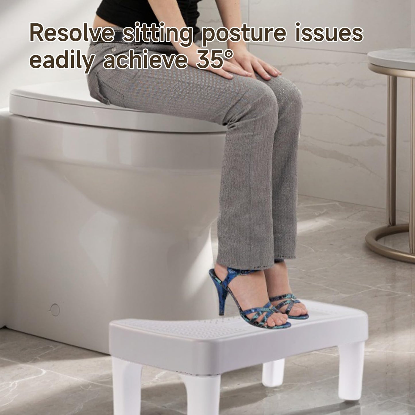 6.7 Inch Step Stool,Portable Plastic Foot Stool,Non-Slip Potty Stool for Bathroom