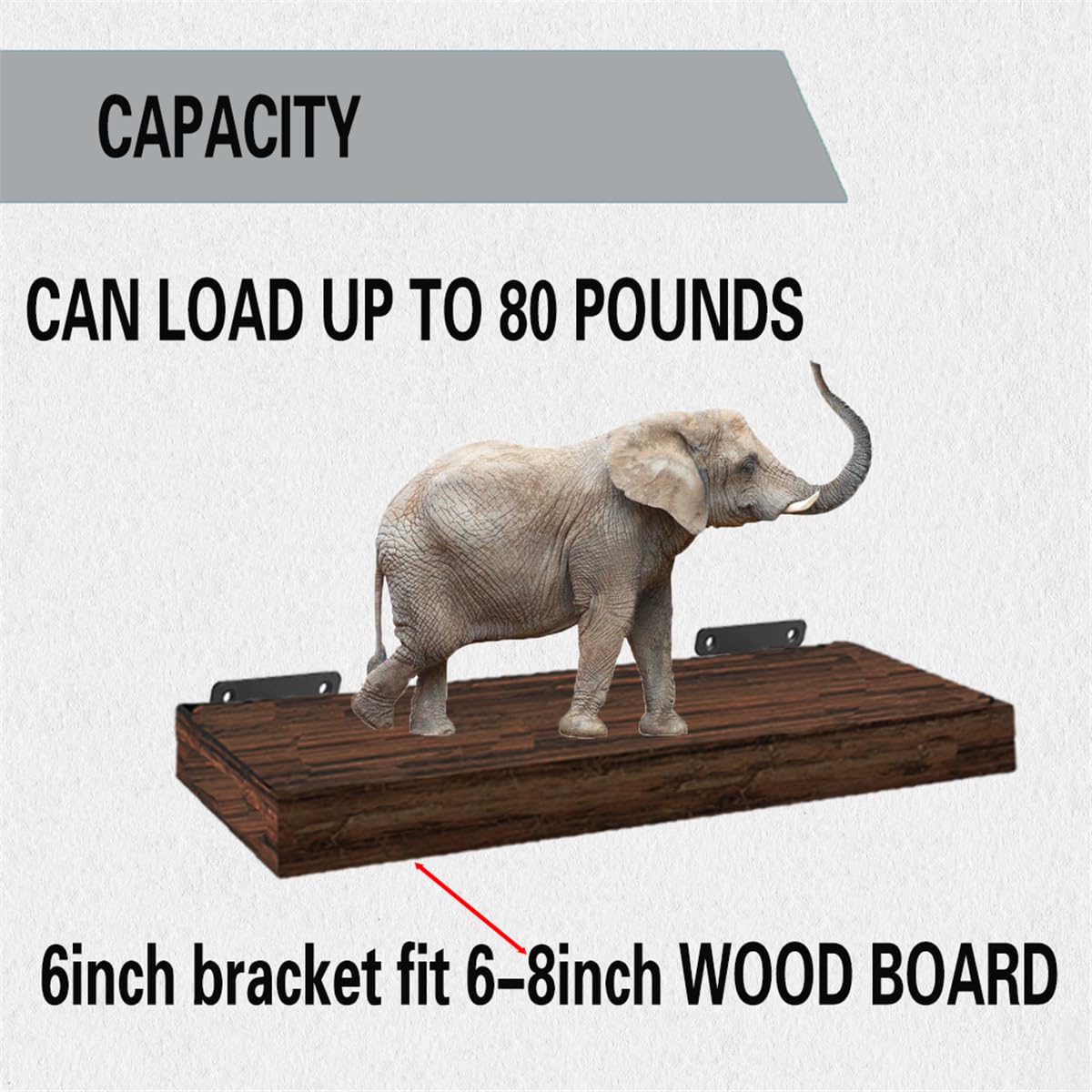 4 Pack Floating Shelf Brackets,6 Inch Heavy Duty Industrial Wall Shelf Bracket,Black Metal Hidden L Brackets for Shelves Support