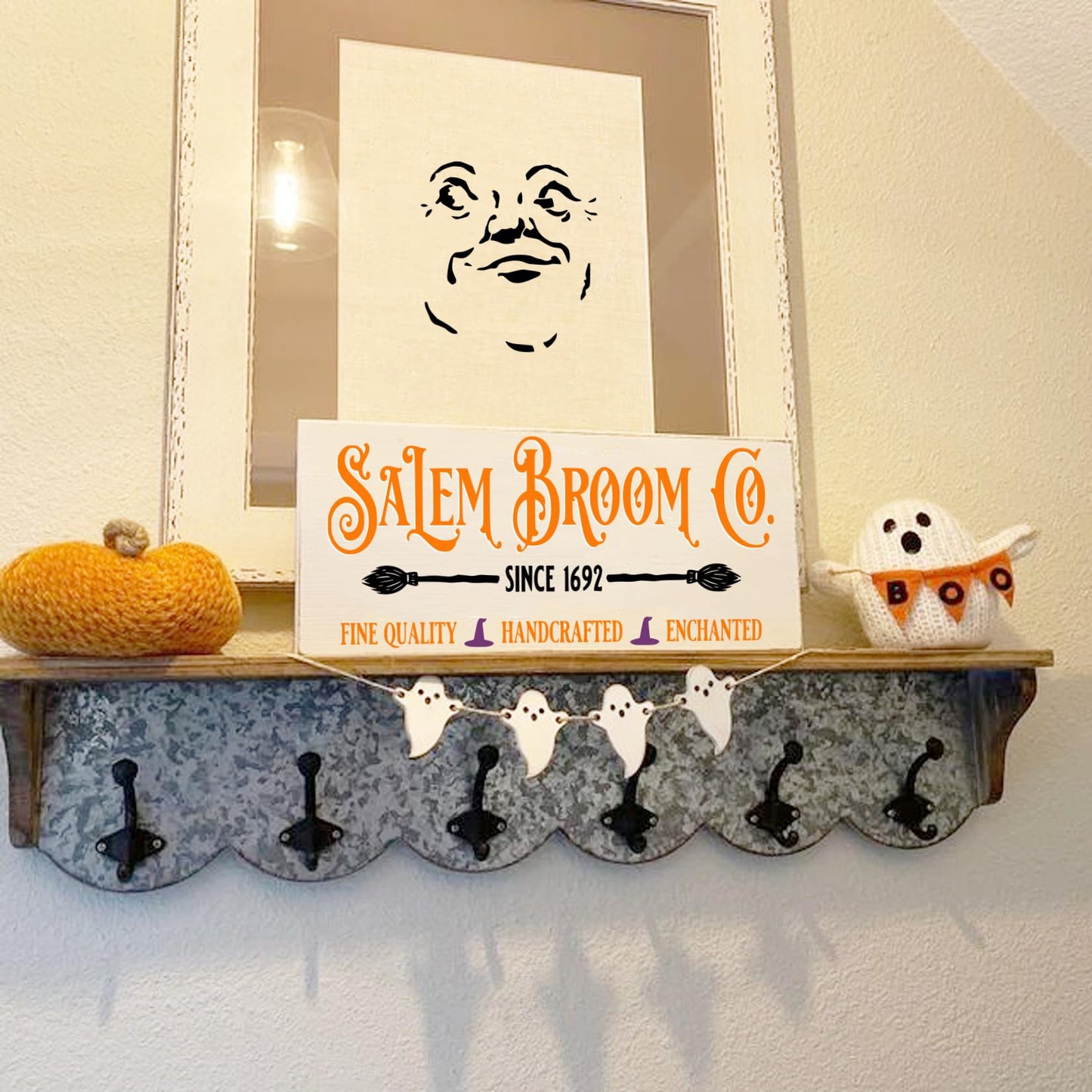 Halloween Stencils for Door Mats Large Halloween Rug Doormat Stencil for Painting on Wood Crafts Shirts Reusable Glass Door Hanger Sign (spooky18)