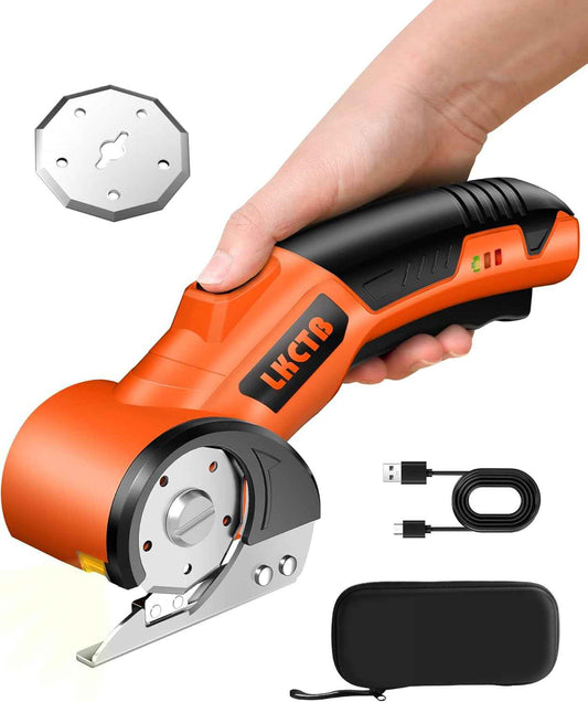 Rechargeable Electric Cardboard Cutter Scissors with LED Light & Tungsten Steel Blade