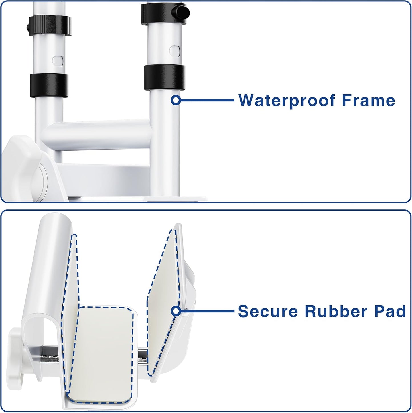 Adjustable Bathtub Safety Rail Grab Bar for Seniors & Elderly - Non-Slip Handle, 14-18 Inch Height, Supports 300 lbs