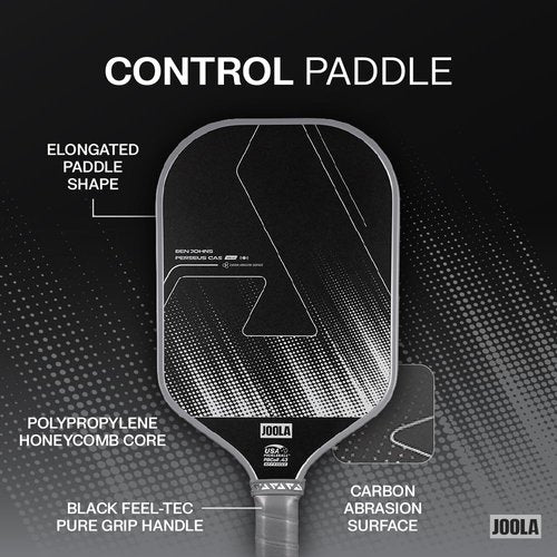 JOOLA Perseus 16mm Carbon Fiber Pickleball Paddle - CAS Surface Technology - Control & Power Paddle for Maximum Precision - USAP Approved - Aero Curve Design - Feel-Tec Pure Grip - NFC Chip Enabled