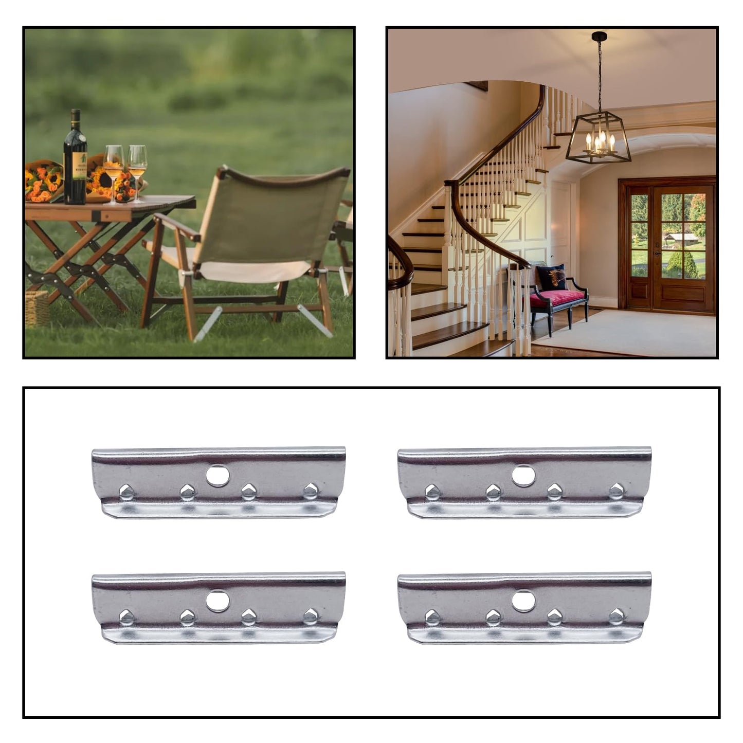 30 Pcs Metal End Clips for Rubber Webbing, 1/2 * 2" Replacement Upholstery Furniture Webbing End Clips for Sofa Chair Furniture with Screws