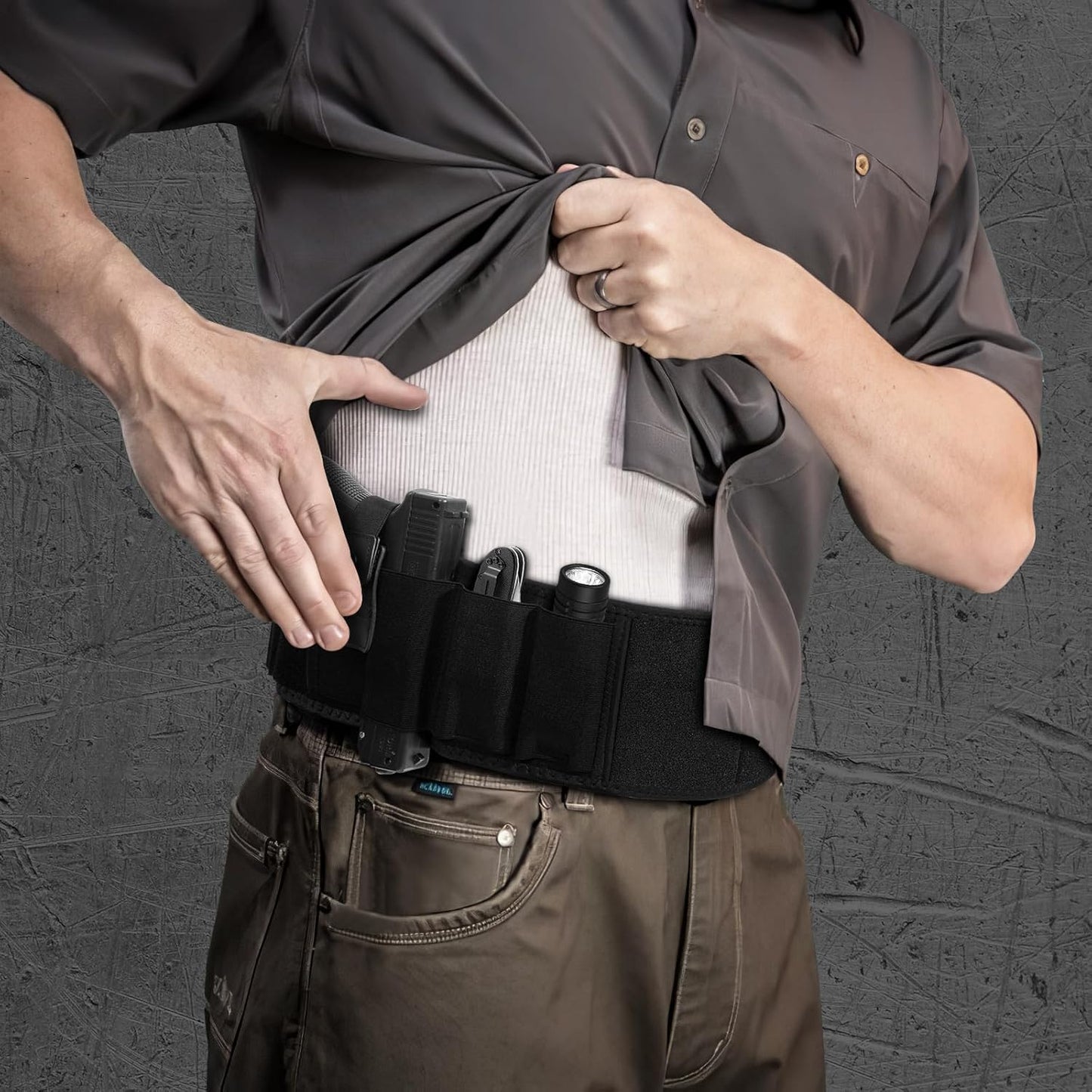 ZZY Belly Band Holster - Concealed Carry Waist Holster for Pistols | Fits Glock, Sig P365, Taurus & More