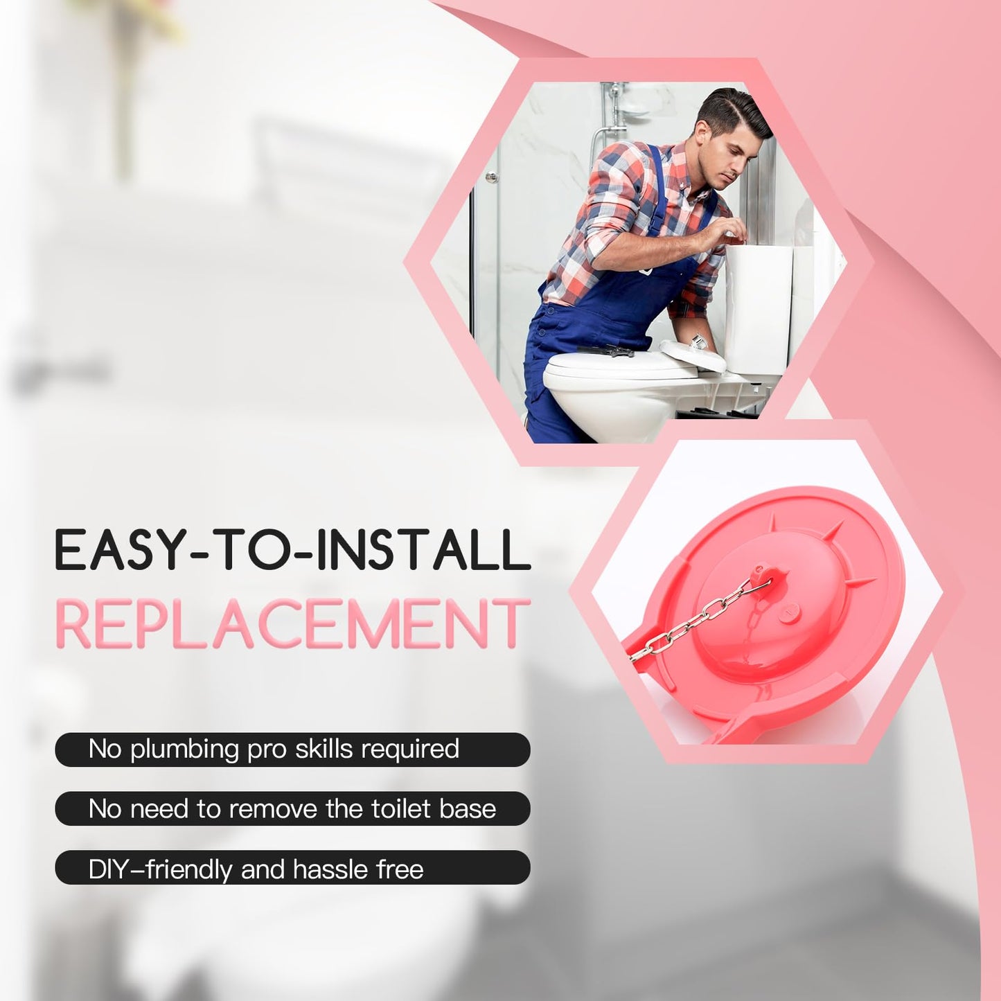 3-Inch Toilet Flapper Replacement for TOTO Toilet Tank Plug Flapper, Compatible with TOTO Flapper Model G-Max, THU138S, THU175S and THU331S, Easy to Install