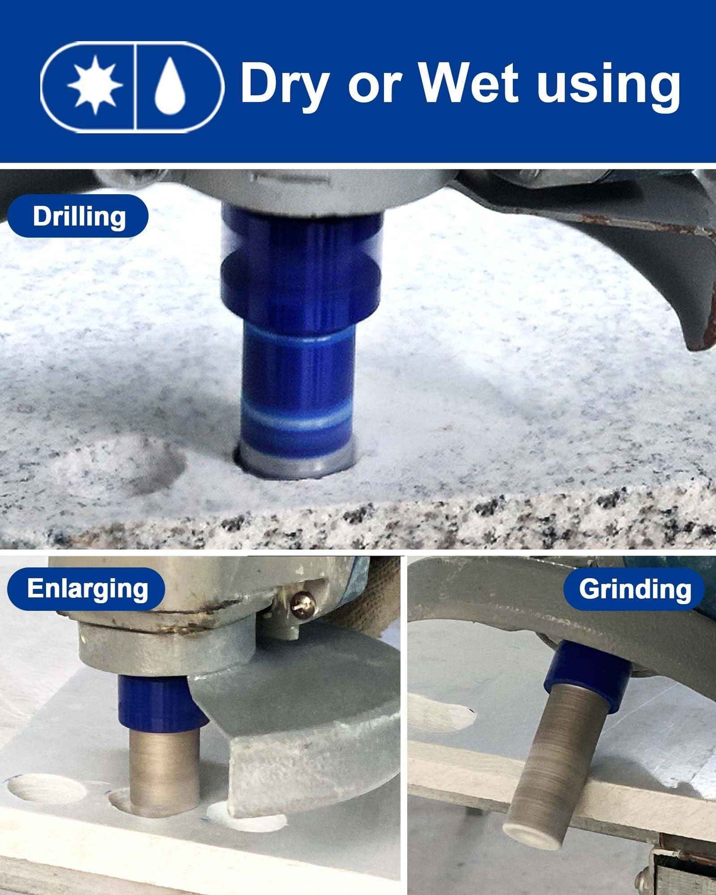 SHDIATOOL Diamond Core Drilling Bits Set for Porcelain Hole Saw Cutter for Tile Marble Ceramic Granite Kit 5/8-inch-11 8pieces
