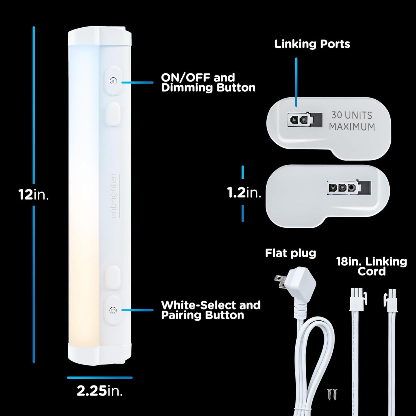 Enbrighten 24-Inch Dimmable Under Cabinet Lights - 1560 Lumens, 5 White Settings, Linkable Kitchen Lighting